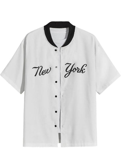 chemise baseball blanche