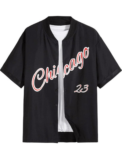 chemise baseball noire