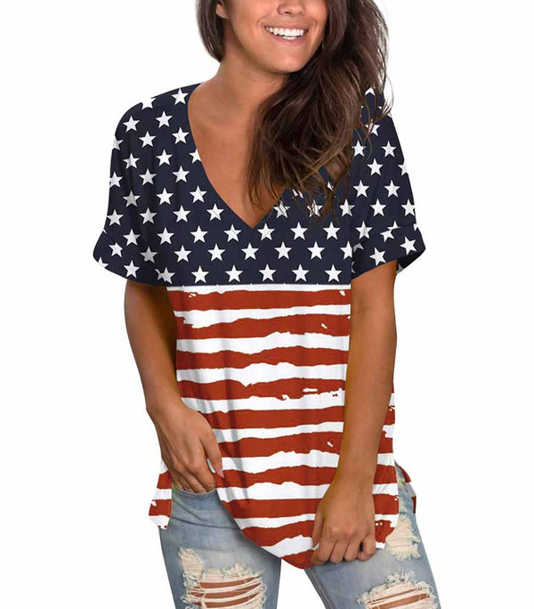 t-shirt femme american flag