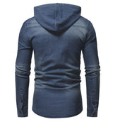 arriere chemise cowboy bleue a capuche