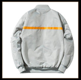 arriere bomber gris drapeau americain