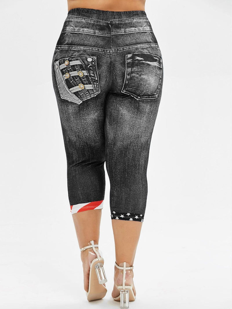 arriere legging noir etendard americain