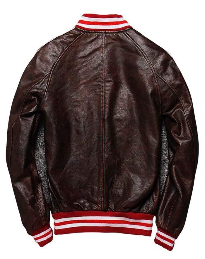arriere veste cuir pilote usa