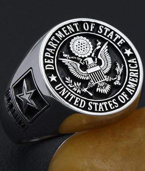 bague argent etats unis armee