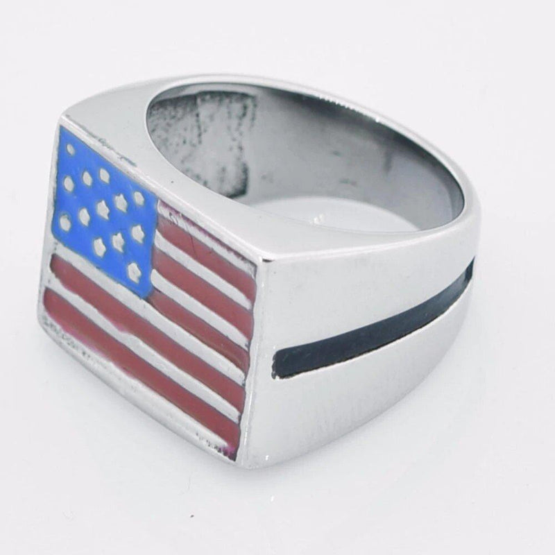 bague homme avec drapeau us