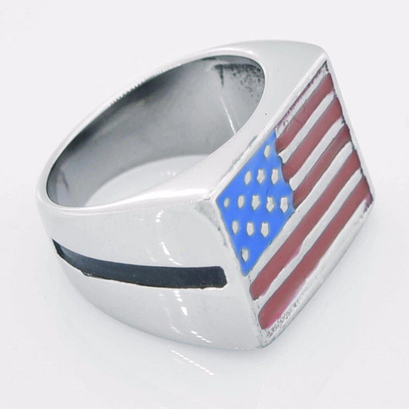 bague vintage drapeau usa