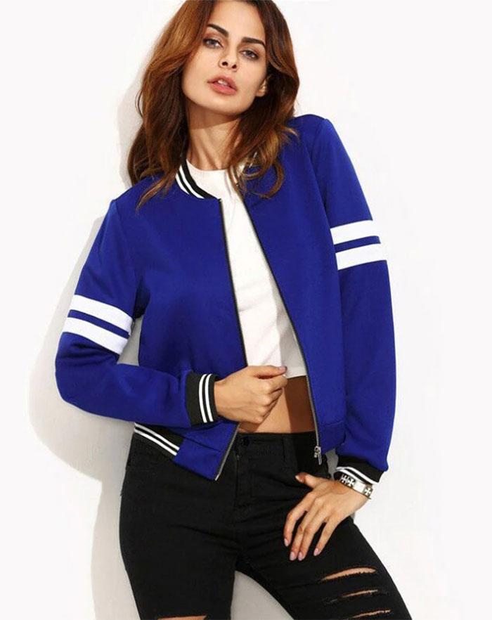 blouson americain femme bleu