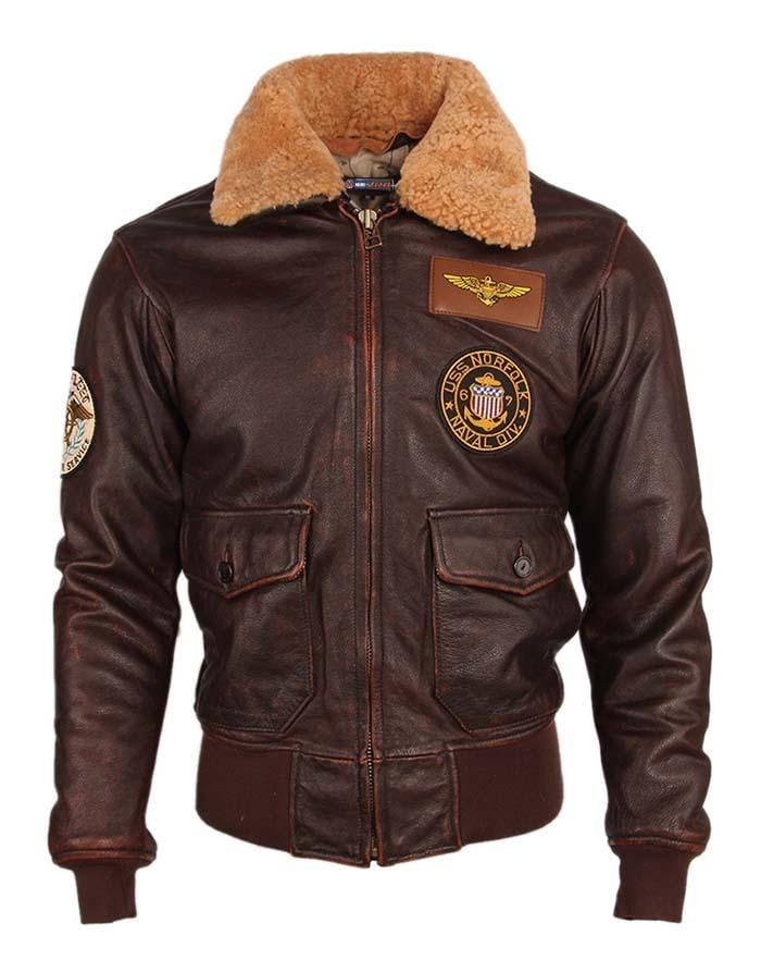blouson cuir  pilote US navy