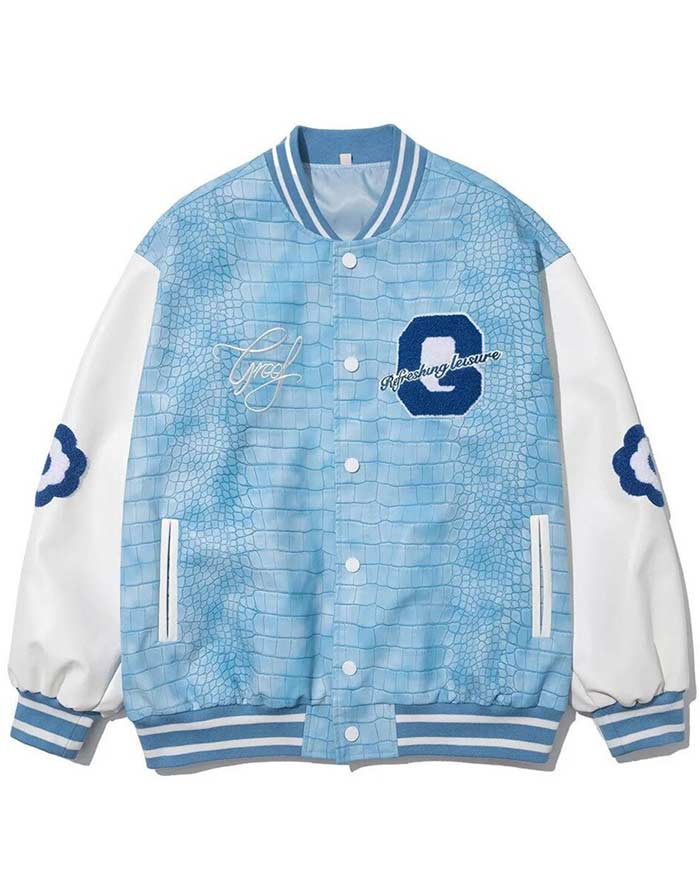 blouson teddy bleu