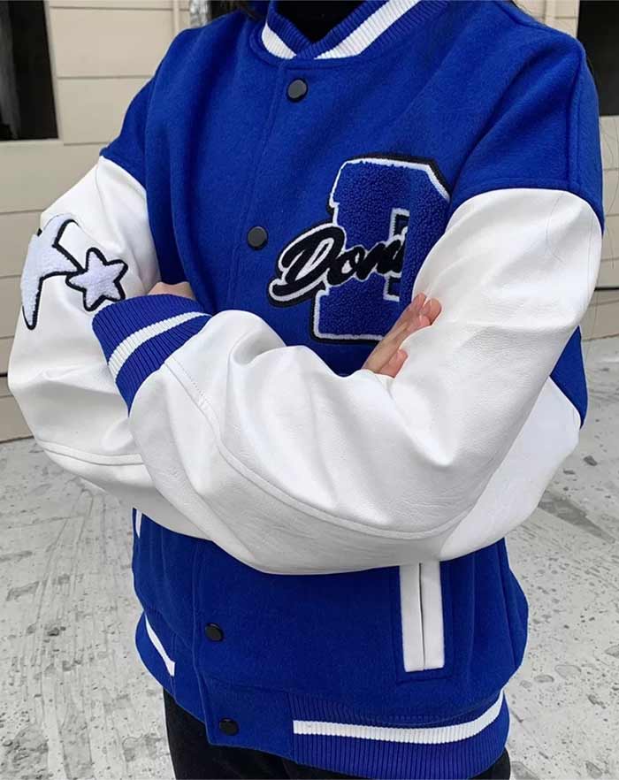 blouson teddy campus bleu