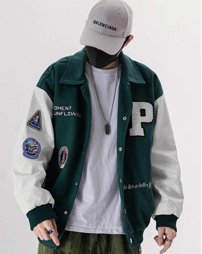 blouson varsity étudiant américain