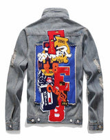 blouson en jean etendard americain 