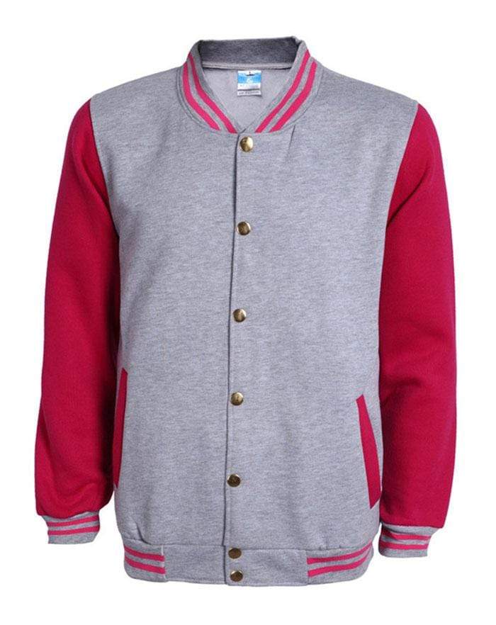blouson teddy gris manches roses