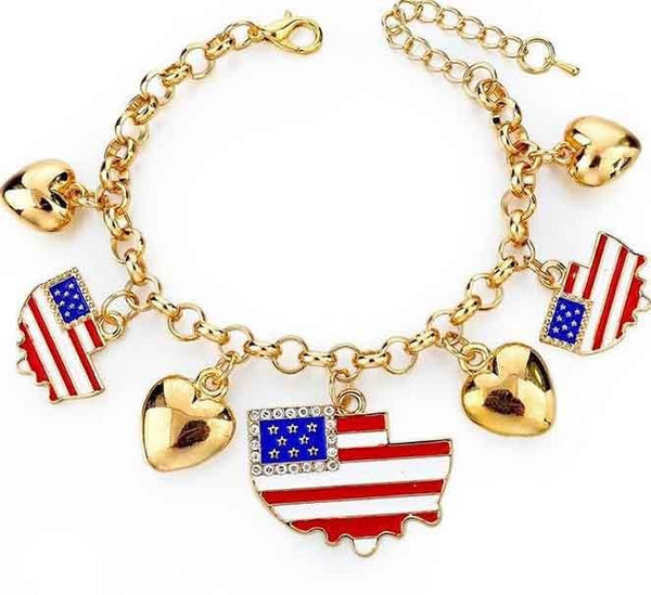 bracelet États Unis cœurs