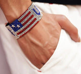 bracelet strasses étendard américain