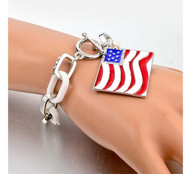 bracelet acier drapeau