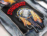 broderie arriere blouson jean usa