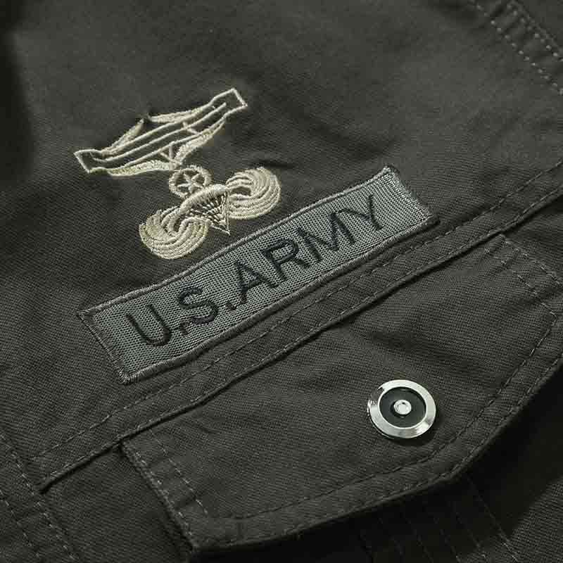 broderie logo armee us blouson
