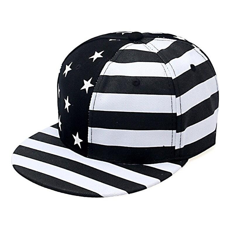 casquette drapeau americain noir blanc