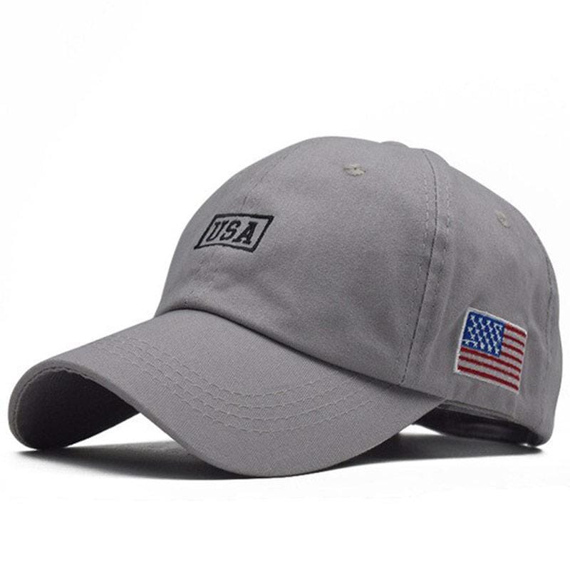 casquette grise banniere amerique