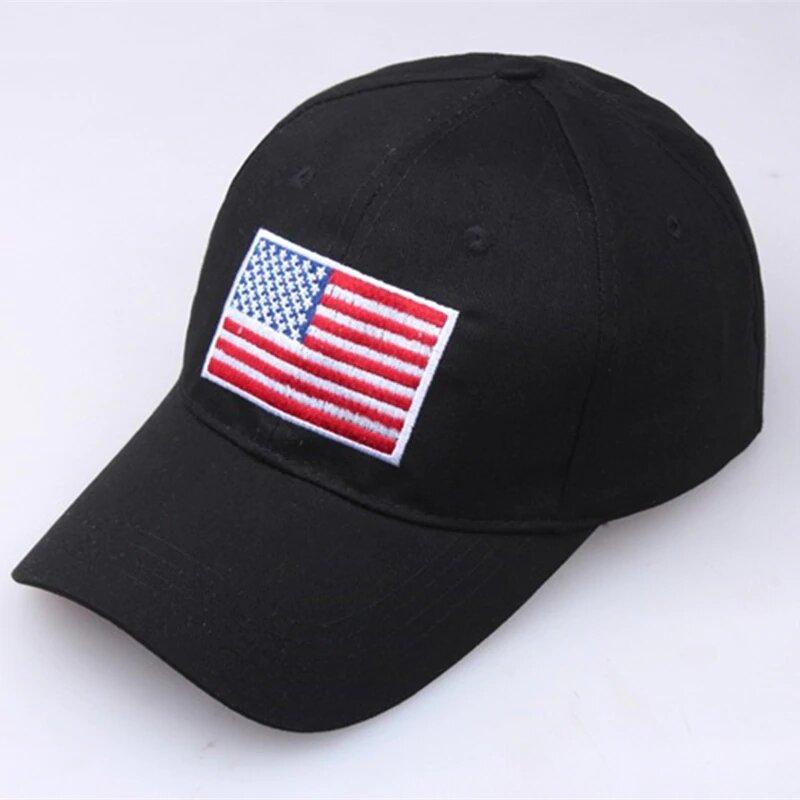 casquette noire etendard americain