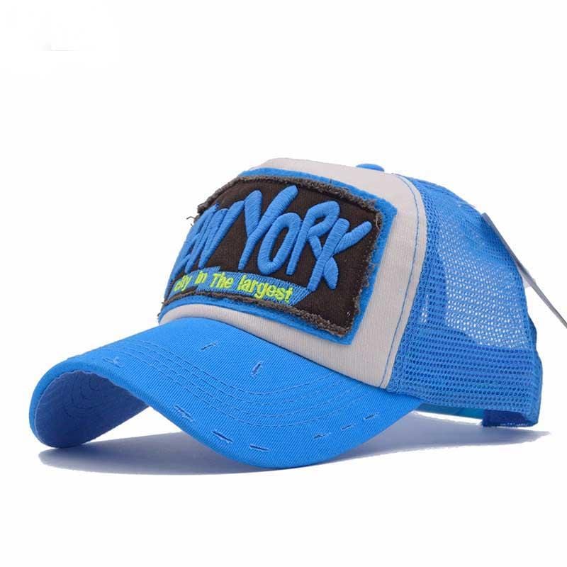 casquette ny bleu electrique