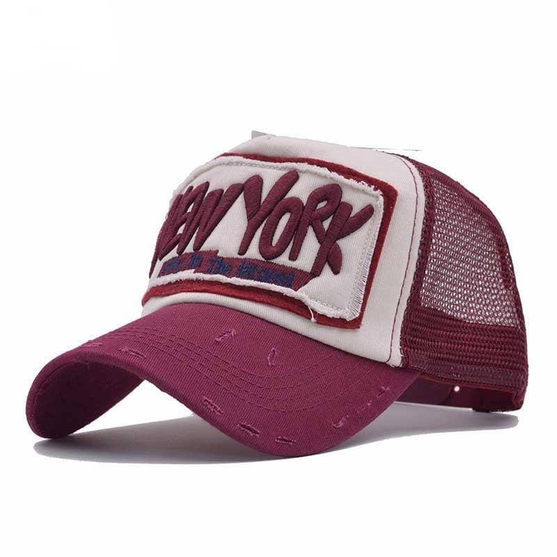 casquette rouge bordeaux ny