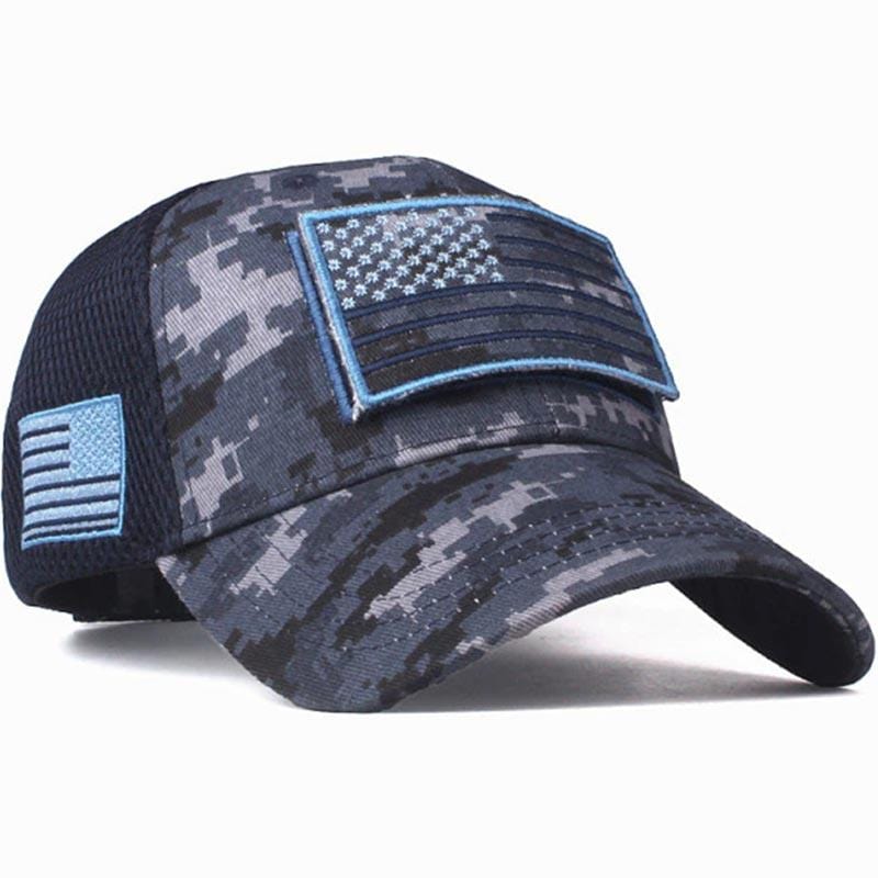casquette style militaire américain bleue