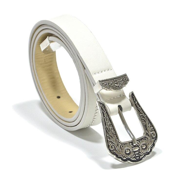 ceinture blanche boucle cowboy sculptee