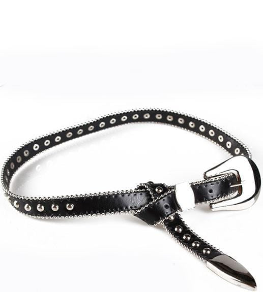 ceinture boucle chrome western