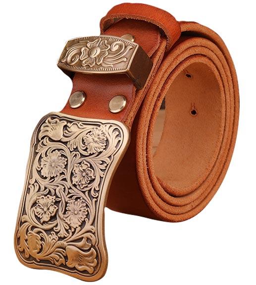 ceinture cowboy cuir marron
