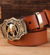 ceinture marron cuir style cowboy