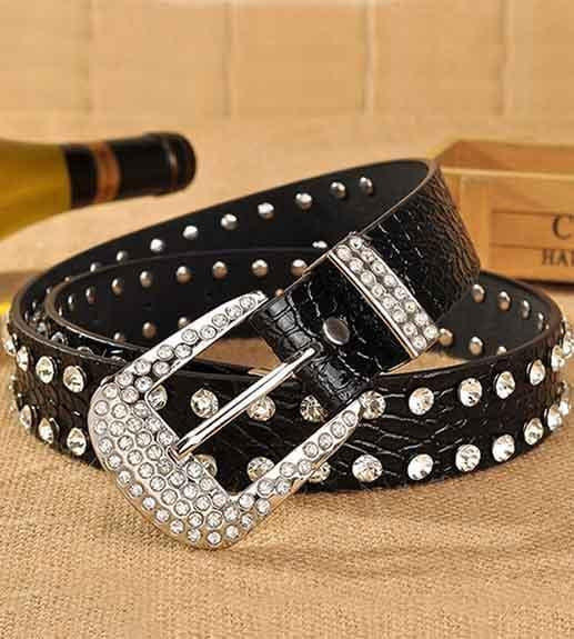 ceinture noire vernie cowgirl