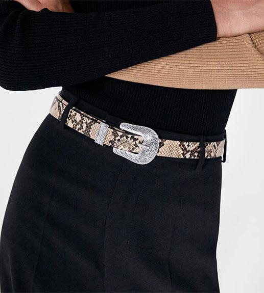 ceinture peau serpent femme