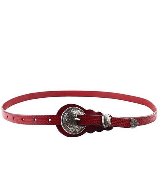 ceinture rouge cuir fille