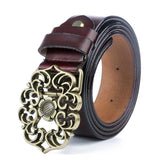 ceinture style western marron