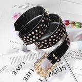 ceinture doree rivets cowboy femme