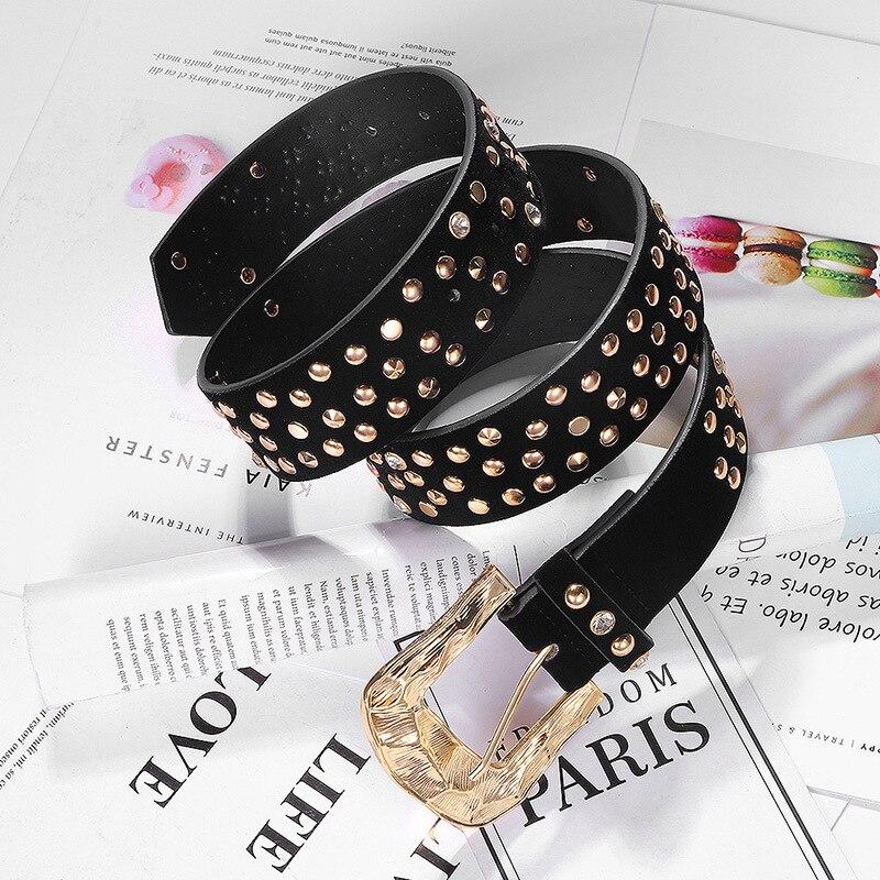 ceinture doree rivets cowboy femme