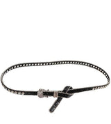 ceinture noire cuir verni strass