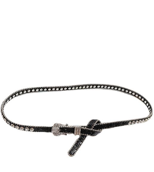 ceinture noire cuir verni strass