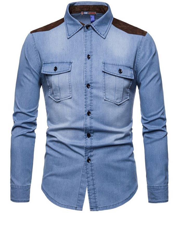 chemise americaine bleu clair