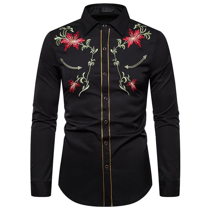 chemise noire haut de gamme country
