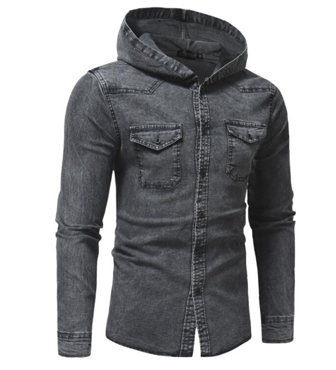 chemise grise americaine a capuche