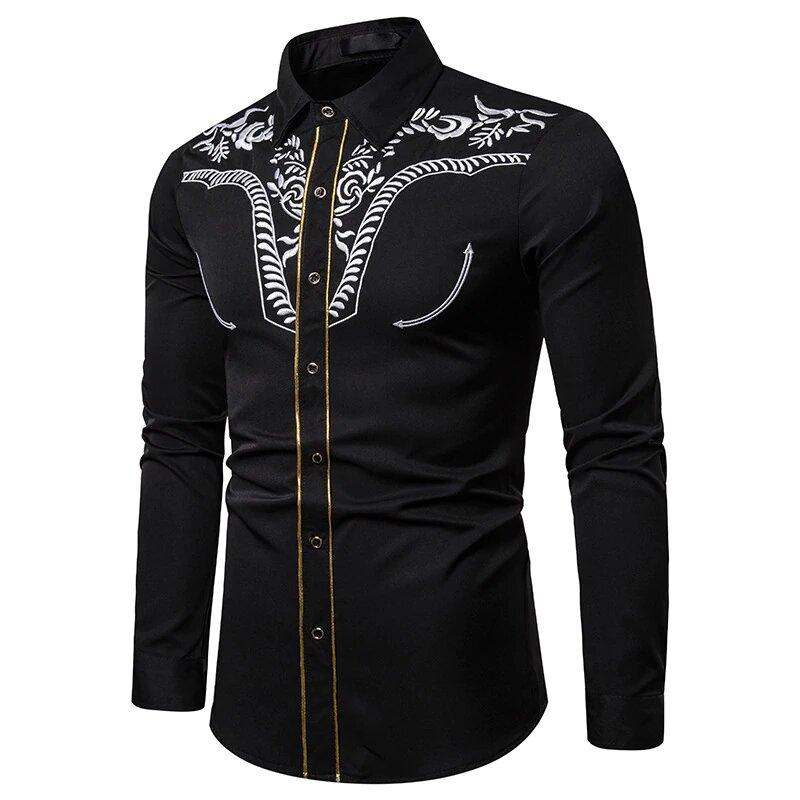 chemise noire brodee cowboy