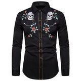 chemise tete de mort style floral