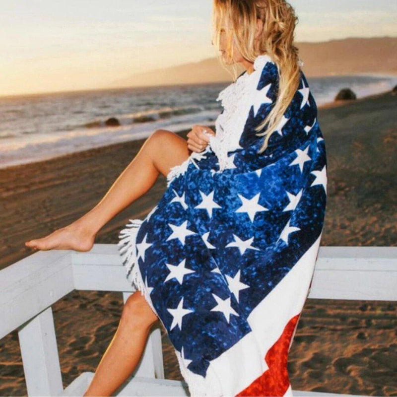 couverture plage drapeau etats unis