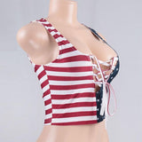 crop top drapeau americain