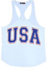 debardeur blanc homme usa