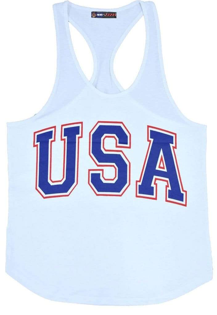 debardeur blanc homme usa