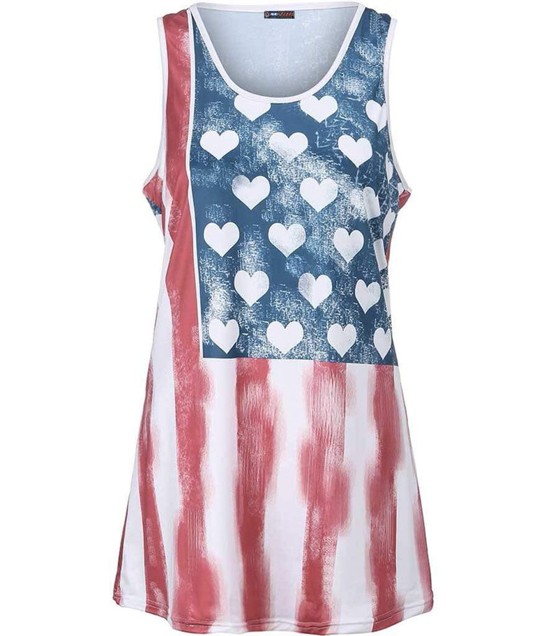 debardeur femme motif drapeau us